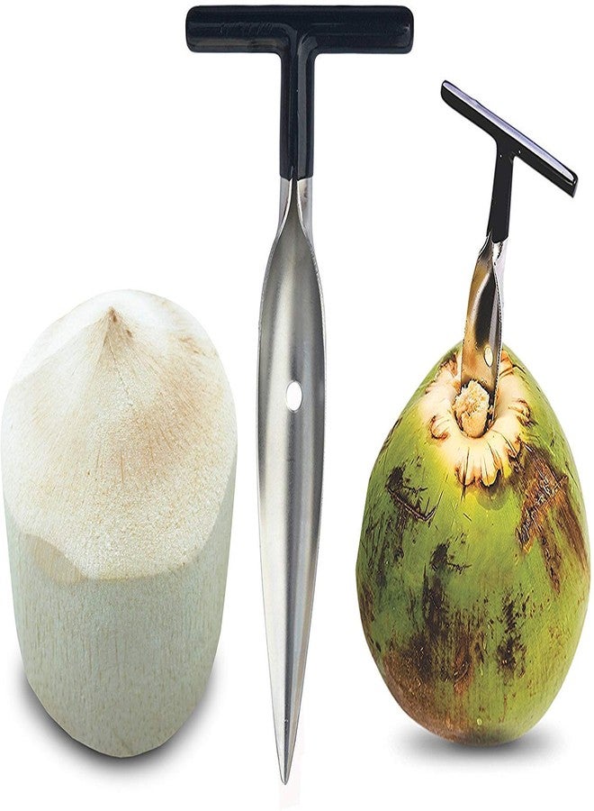 Styxon Stainless Steel Coconut Opener for Fresh Green Young Water - Works With Peeled Thai White Coconuts - Open in Seconds Super Safe Easy and Fast - Image 1